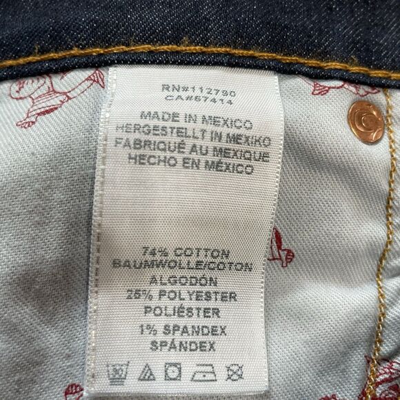 True Religion Jeans Women’s 29 Dark Wash Blue Denim STRAIGHT World Tour Stretch - Picture 9 of 10